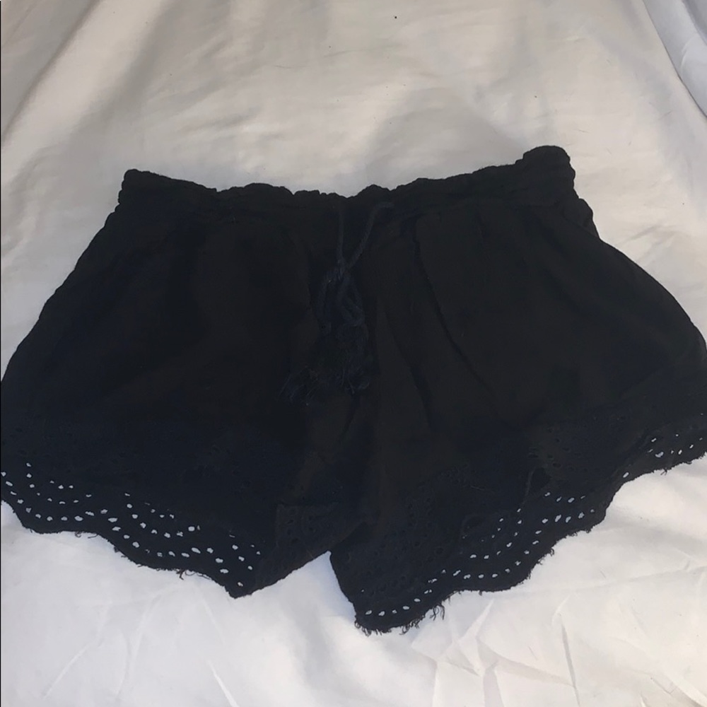 Black boho shorts